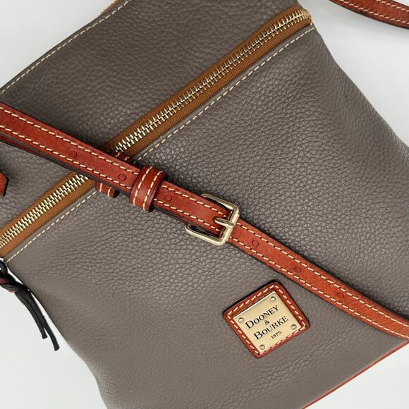 DOONEY & BOURKE Leather Crossbody, Gray & Brown - Picture 3 of 10